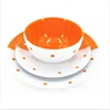 18pcs custom home or restaurant usage ceramic dotty orange and white double color glazed stoneware dinner set