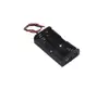Factory 2xAA Battery 3V LR6 UM3 Black Plastic Storage Case Holder Clip Type with 6" Two Wire 22AWG Spring Lead Flat Tip Contain