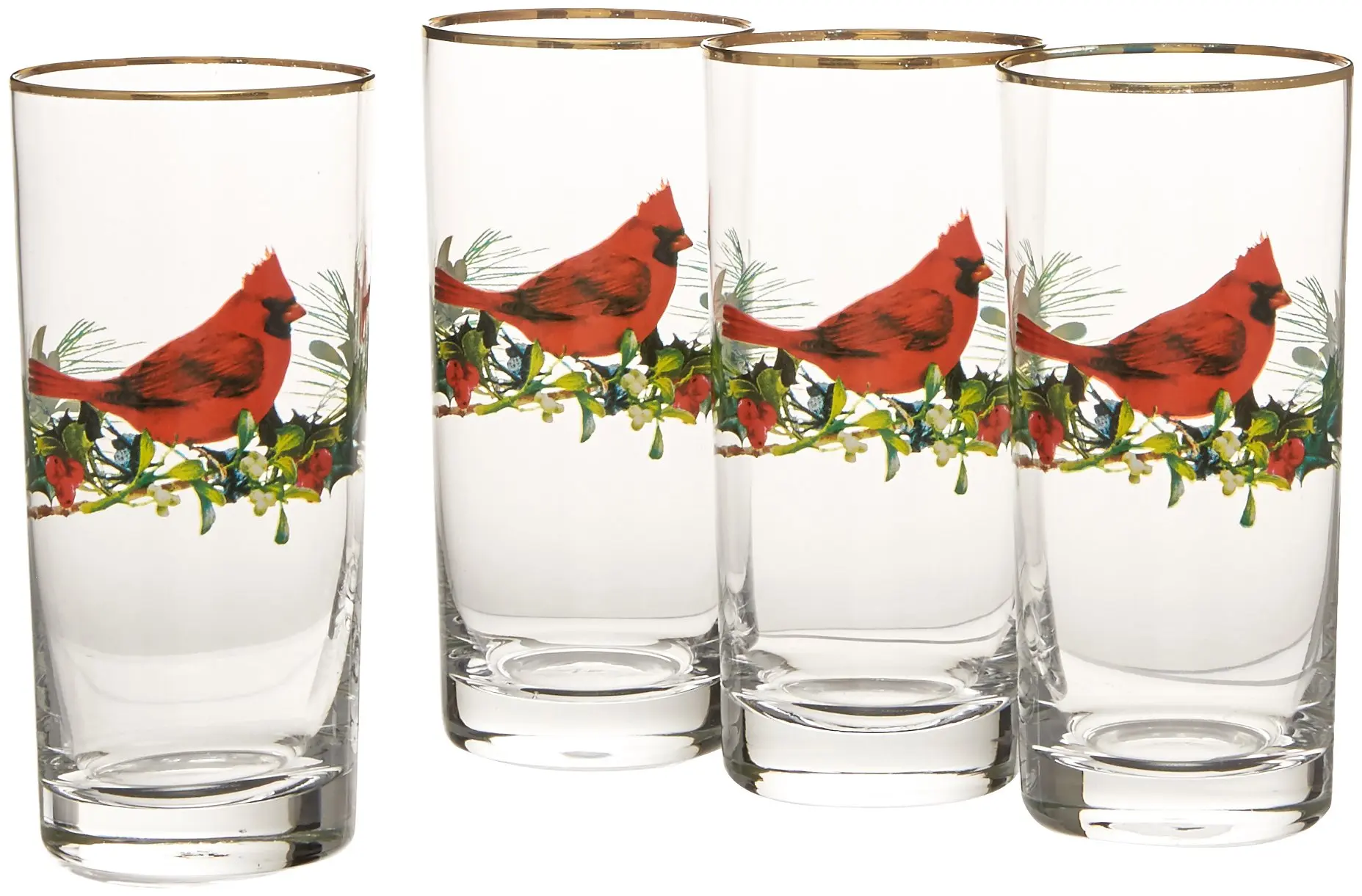 Set of 4 Culver Safari Friends Gold 22k Highball Glasses