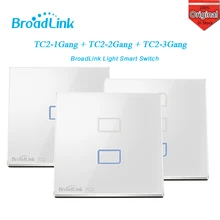 EU Standard Broadlink TC2 1/2/3 Gang Wireless Wifi Remote Control Wall Light Touch Screen Switch 433MHZ Smart Home auto System