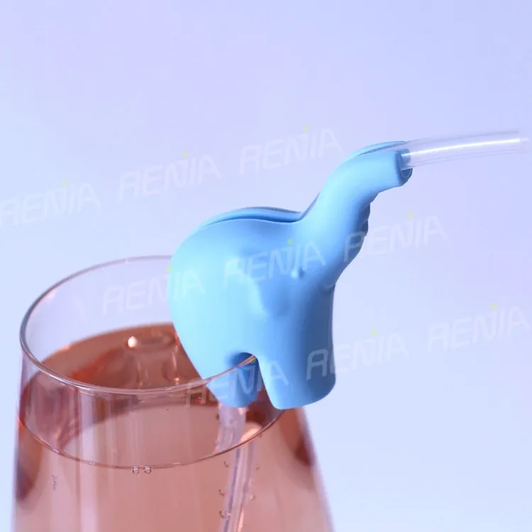 Renjia Reusable Straw Holder Silicone Straw With Elephant Holder