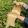 Raw blonde 613 virgin remy hair colors extensions weaving, platinum blonde human hair extension braiding