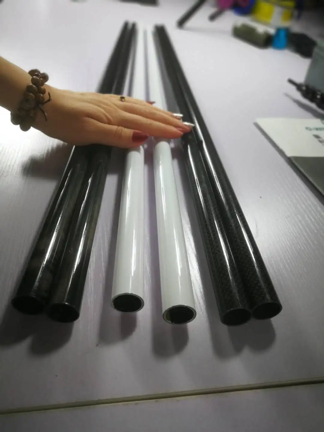 1 Inch 2 Inch 3 Inch Carbon Fiber Tube Roll Wrapped Thick Wall Carbon