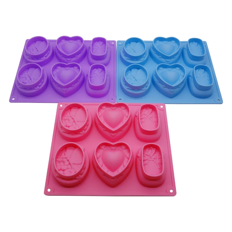 6 Cavity Bpa Free Food Grade Soap Mold Silicone,3d Hand Bar Silicon