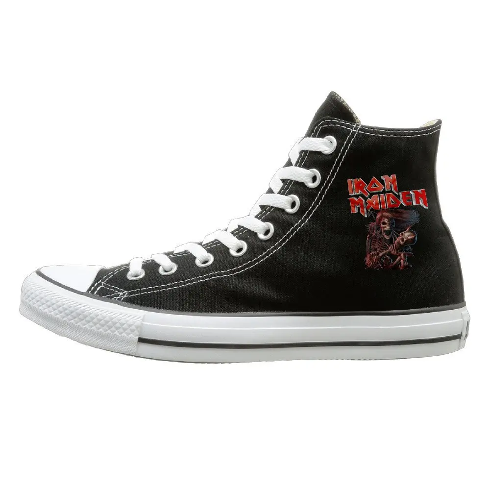 NFCGH Iron Maiden Canvas Shoes Sneakers Slip On Shoes Black