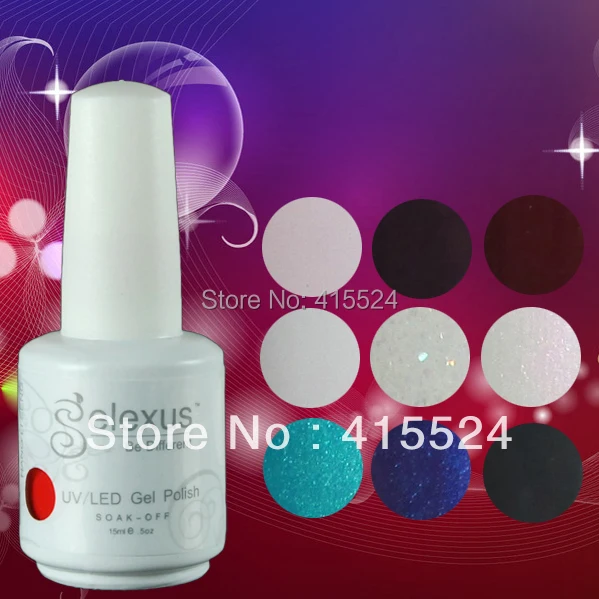 Free shipping 100Pcs lot Good Quality Gelexus soak off UV LED Nail Gel Polish 343Colors Available