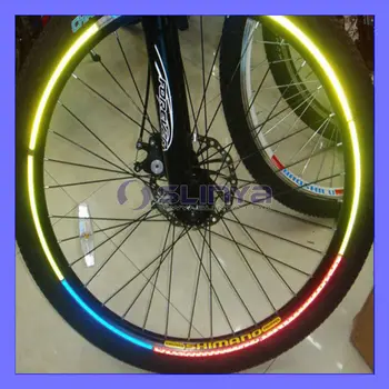 Fluorescent Mtb Bike Stickers Bicycle Wheel Reflector Rim Light Tape ...