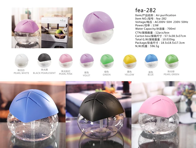 Fashion Design Wholesale Fea Different Colors Air Purifier Air Revitalisor, ABS+PP Aroma Oil Air Revitalizer