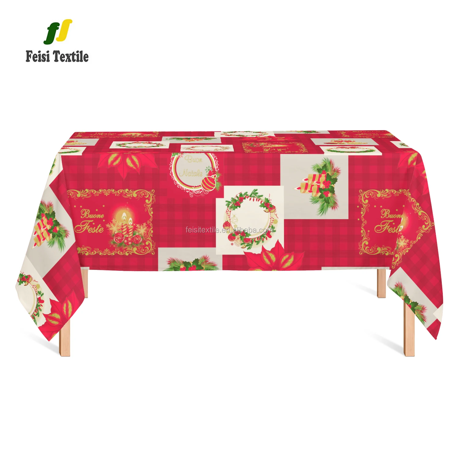 Ornaments Bell And Ball Disposable Christmas Garland Tablecloth For