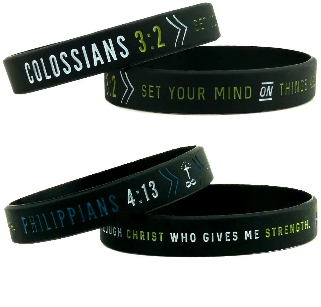Custom Faith Wristbands Bible Verses Religious Christian Apparel