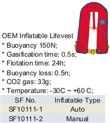 Oem Manual Inflation Life Jackets Inflatable Jacket - Buy Manual