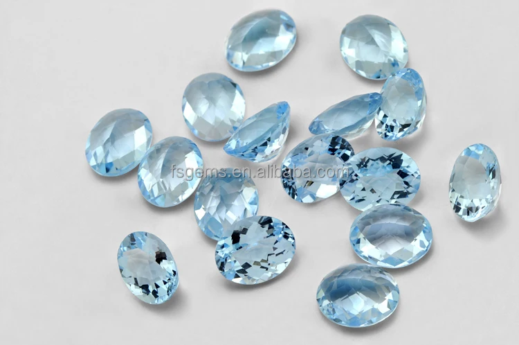 Wholesale Natural Sky Blue Topaz Gemstone Oval Cut for Sterling Silver Jewelry Loose Gemstones
