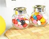 Wholesale 50ml 180ml 380ml 480ml clear drum flat empty jars candy pot/jars/ food container kitchen glass bottles food storage