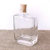 cork lid beverage glass rectangle bottle crimp sealed lid 300ml