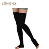 2018 Solid Color Open Toe Thigh High Compression Socks
