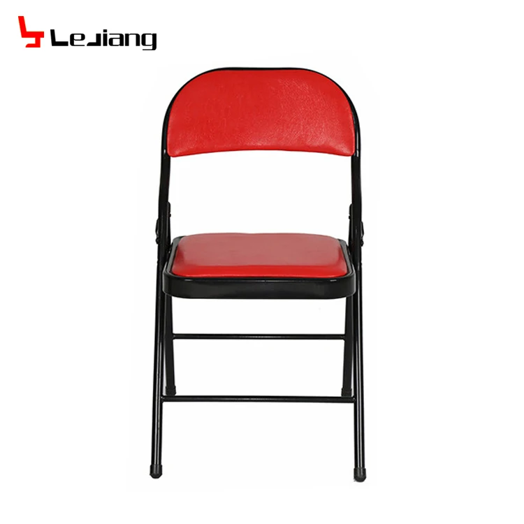 red padded folding chairs