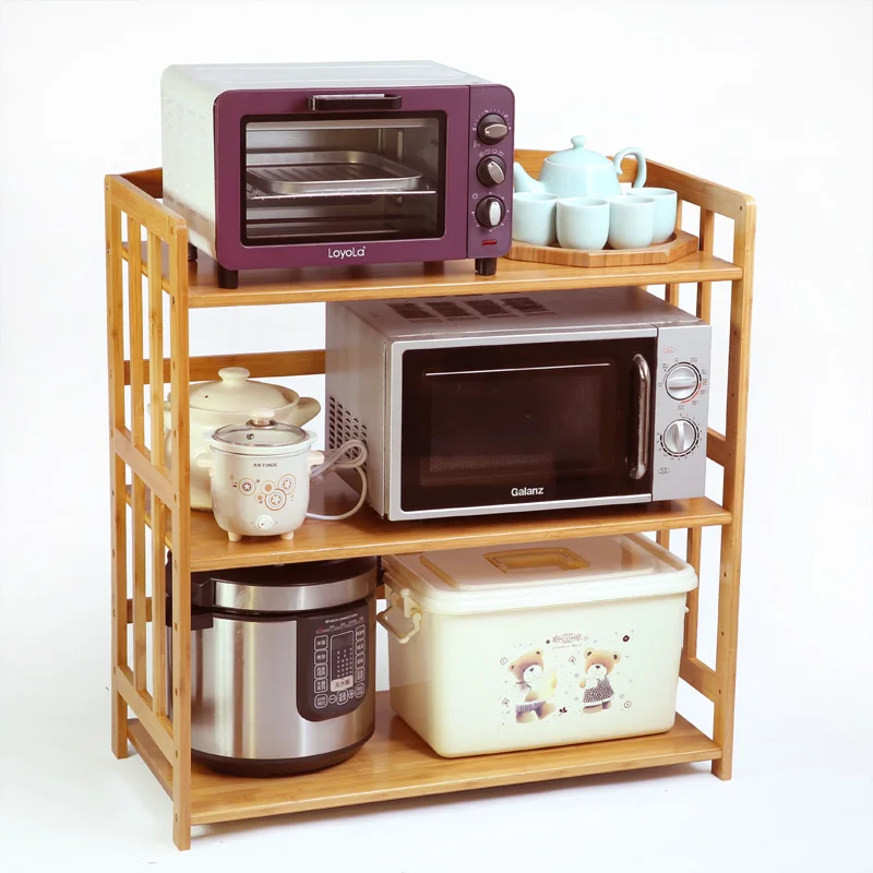 Kitchen Shelving Wooden Bamboo Microwave Oven Stand - Buy Microwave