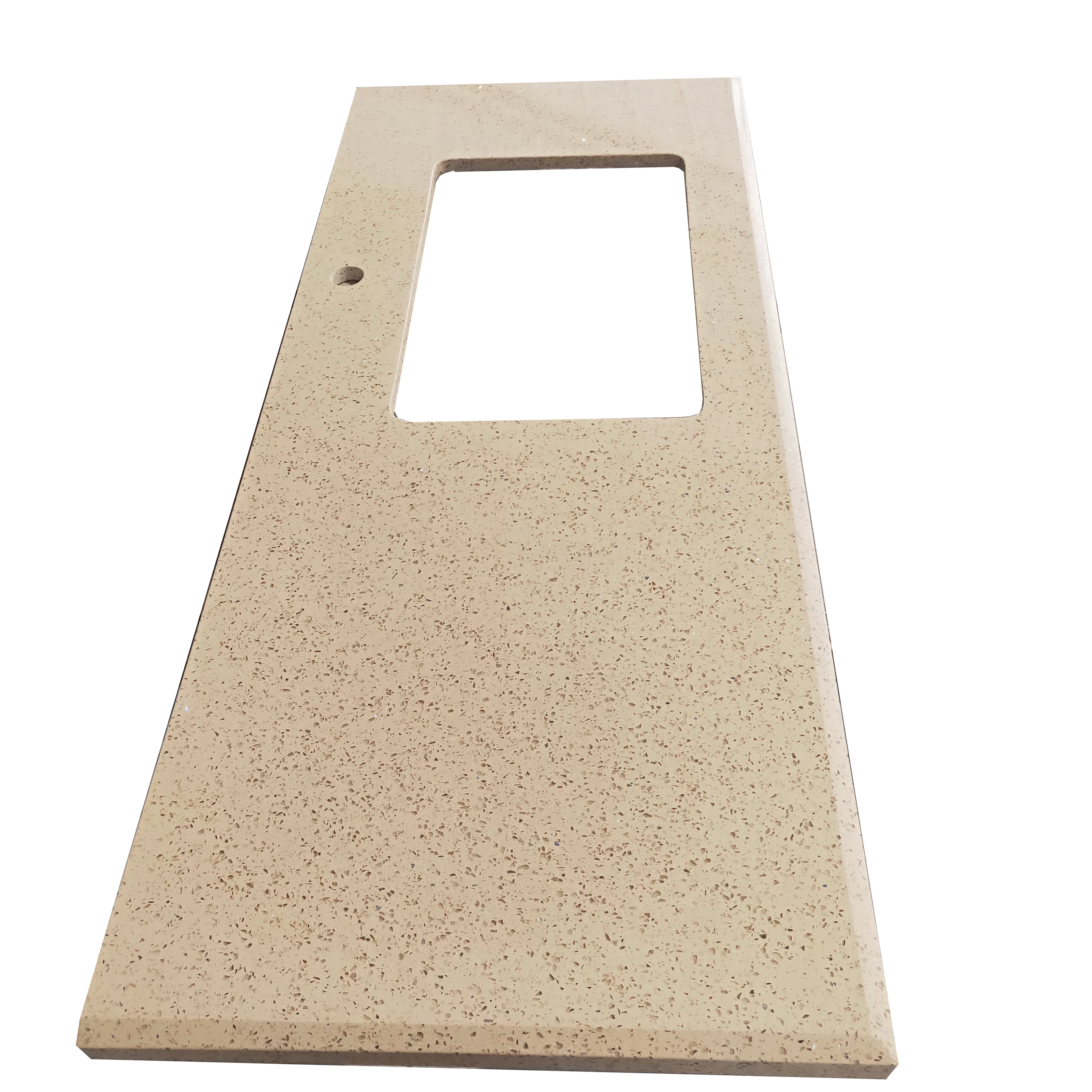 米色斜边人造石英厨房台面台面