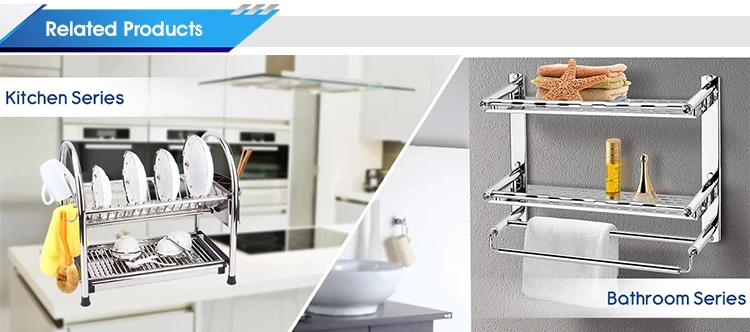 85cm Stainless Steel Storage Holder With Black Coating Kitchen Storage Dish Drainer Over Sink
