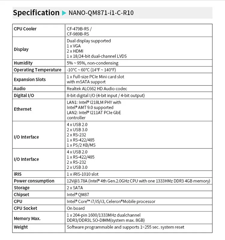 Teleurstelling Minachting gezagvoerder Iei Nano-qm871-i1-c-r10 Epic Sbc Supports Intel 22nm 4th Generation Mobile  Celeron 2000e Processor (37w) - Buy Epic Sbc Product on Alibaba.com
