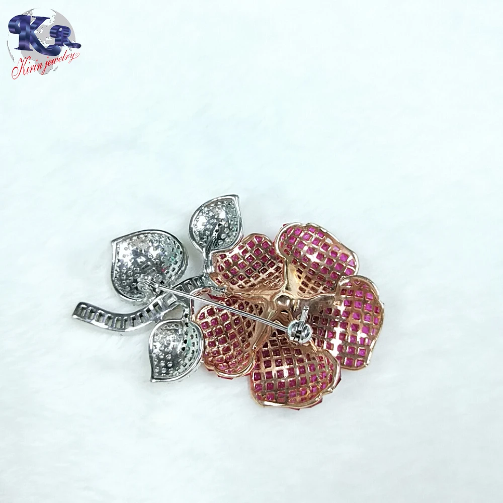 wholesale 925 Sterling Silver jewelry fashion brooch charms women crystal flower brooch