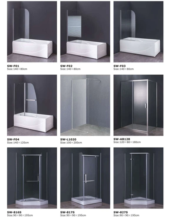 China 140x80cm Bathroom bath frameless glass shower door,frosted glass shower door,shower glass door