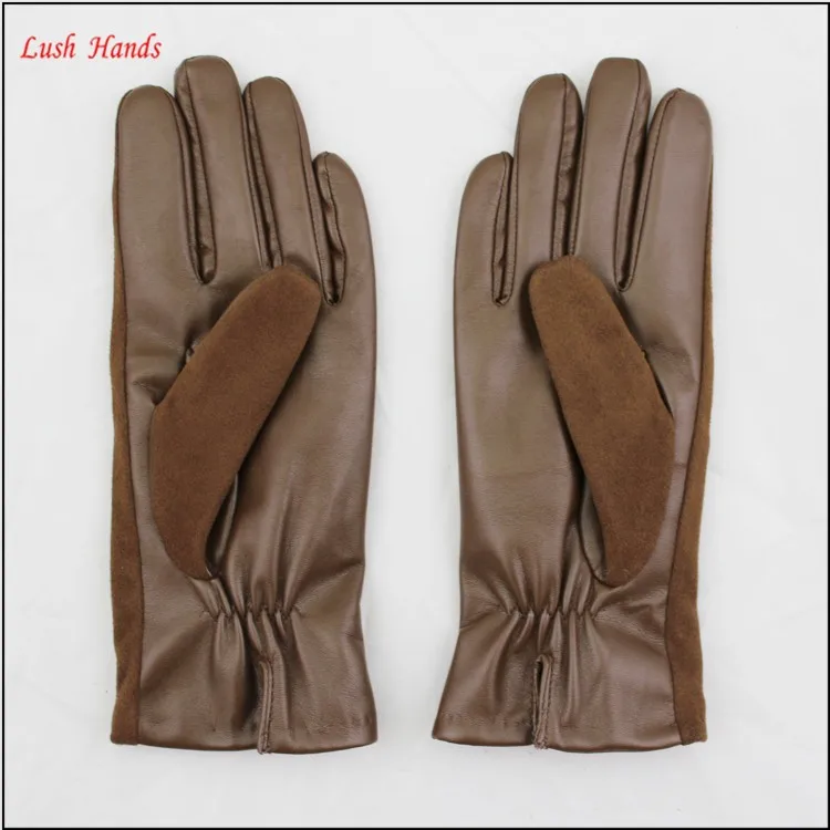 ladies wholesale winter leather hand gloves brown sexy dresses leather gloves
