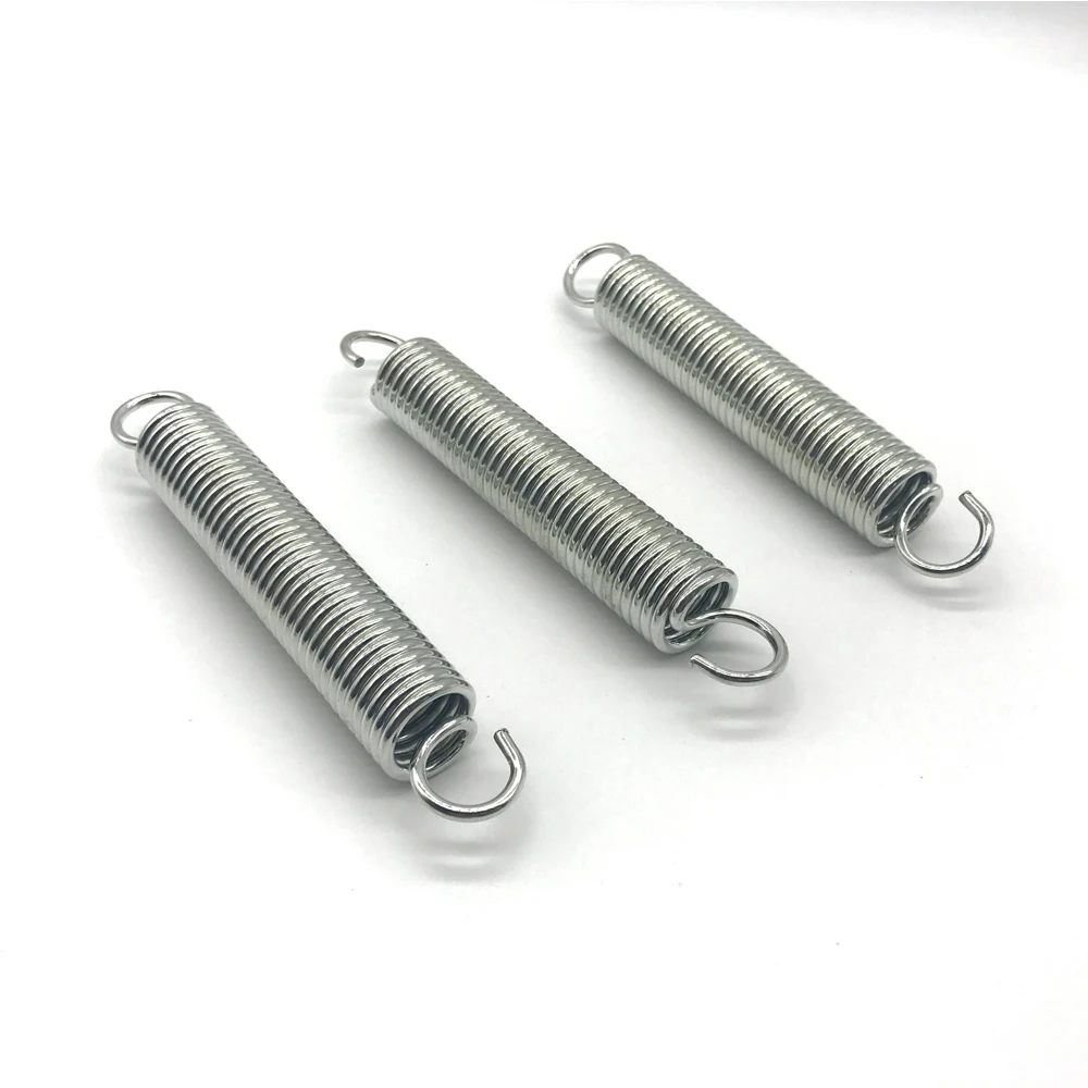 3mm Nickel Plating Closed Coil Tension Spring Heavy Duty Tension Hook