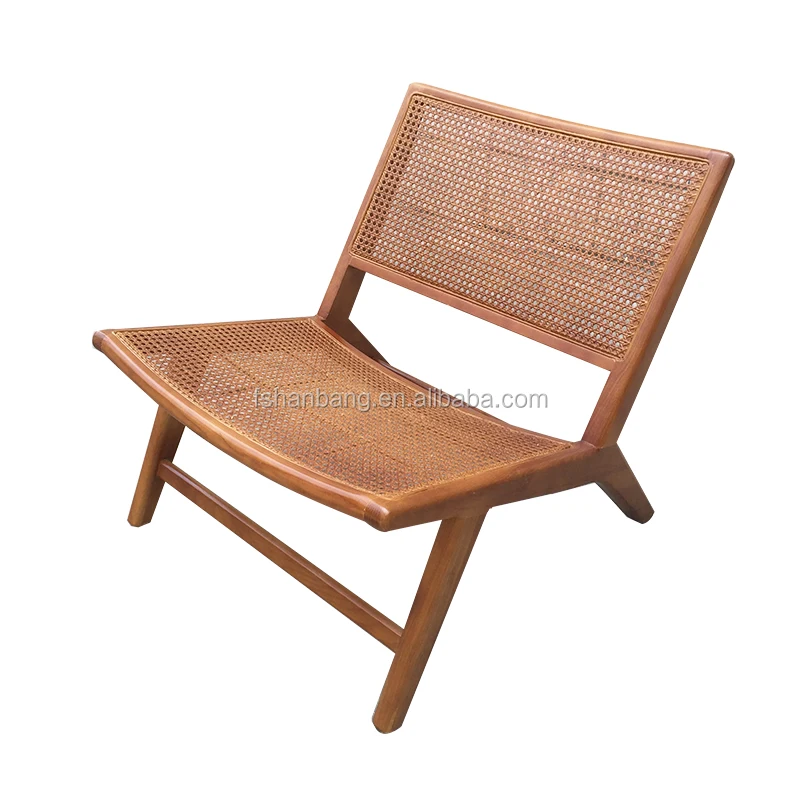 Nordic Style Cafe French Natural Rattan Wood Cane Dining Chair