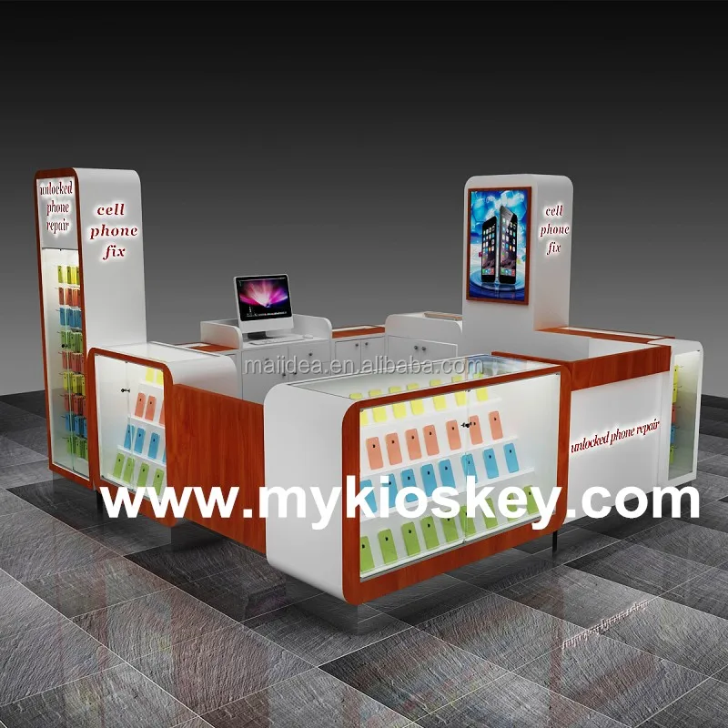 Popular mobile phone cases kiosk , phone repair kiosk design