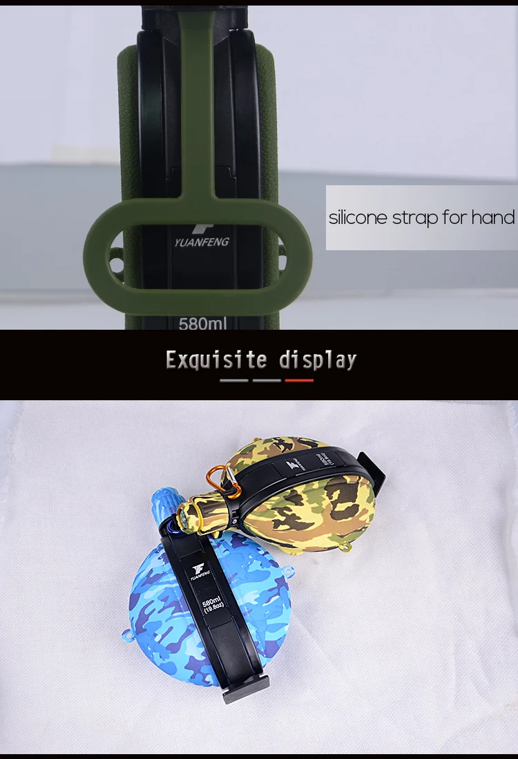 SILICONE COLLAPSIBLE SPORTS WATER BOTTLE WITH COMPASS. BPA FREE