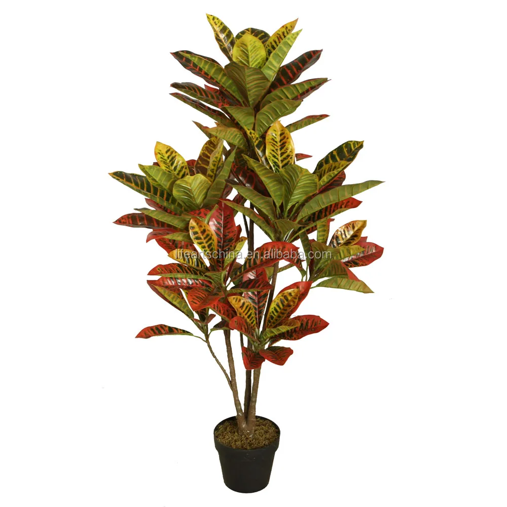 Plastic Tree 130cm Croton Tree With Pot Buy Plastic Tree,Artificial