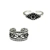 ZXYR0122 fashion S925 sterling silver new literary retro carved black diamond zircon cuff ladies ring gift silver jewelry