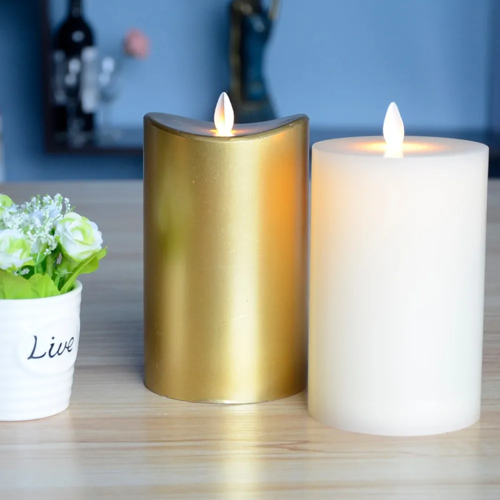 Thin Pillar Led Battery Operated Candles With Moving Flame Buy Battery Operated Candle With