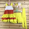 Kalun Moon 2019 children's boutique clothing new flamingo pattern flutter sleeve pearl dress match shorts kids clothing