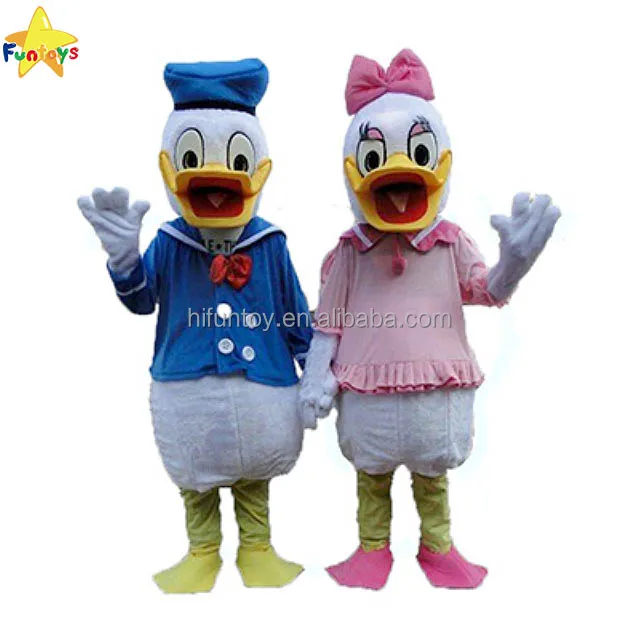 Donald and Daisy Duck Adult Mascot Costume Party Clothing Fancy Dress Set of 2 
