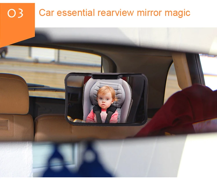 2019 New Product Remote Control 4 Color Choose Factory Price Baby Car Mirror With Light Car Baby