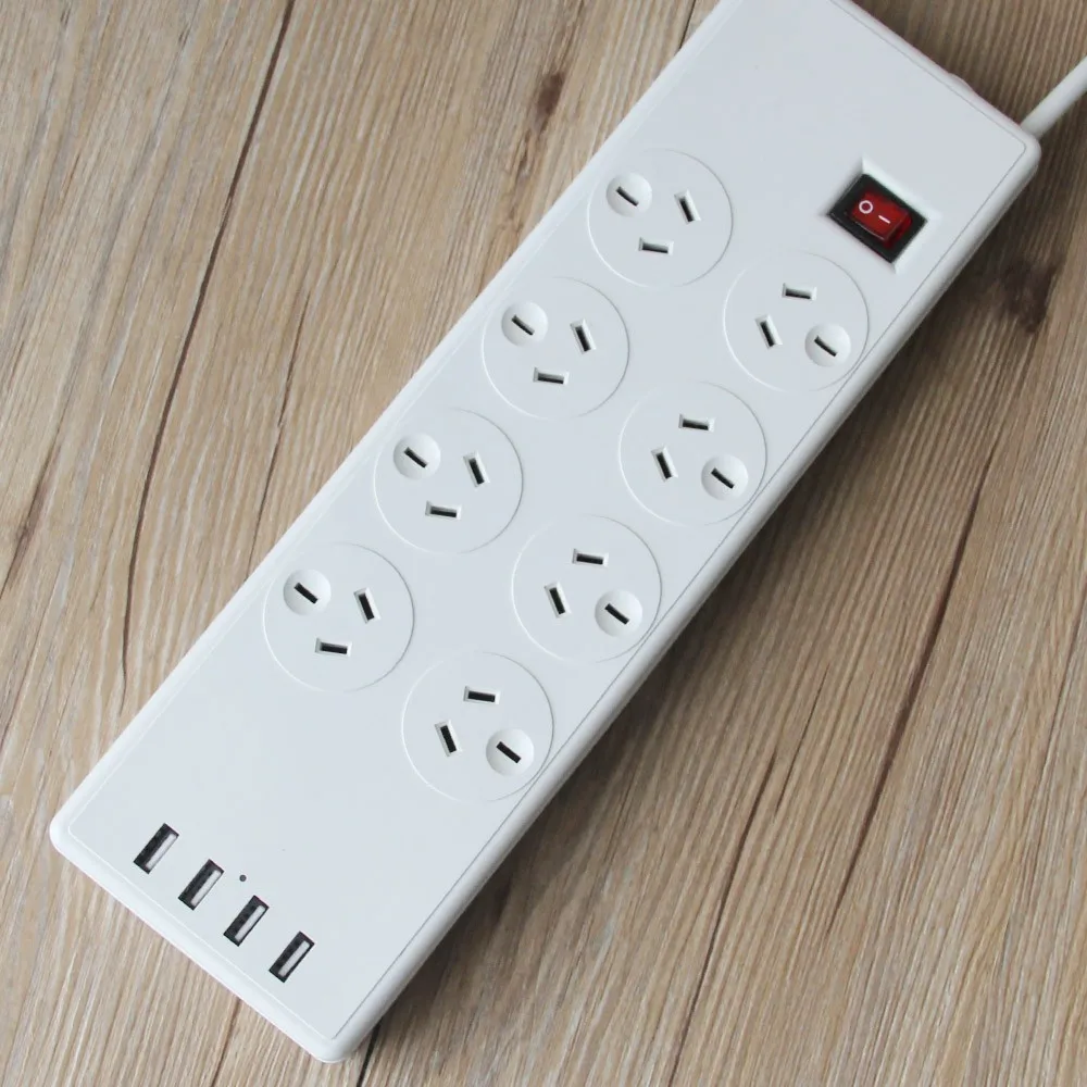 Saa Approved Surged Protected 8 Outlet Switched Power Board With 4 Usb