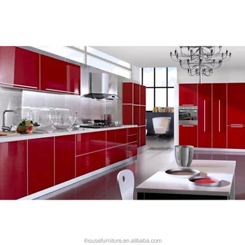 cabinets acrylic kitchen diy Gloss Modern High Cabinet Kitchen Gorgeous Red Cabinet/acrylic Kitchen Kitchens/diy Acrylic
