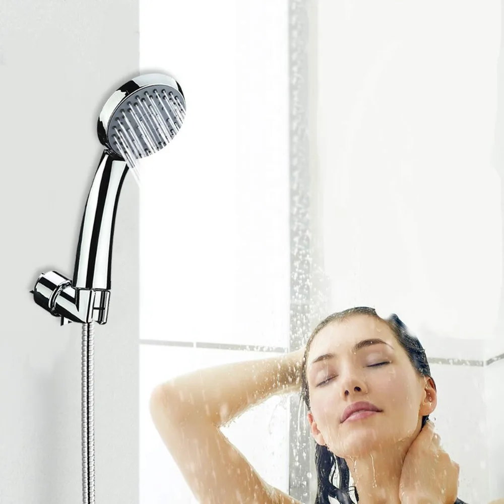 Bathroom Hand Shower Set 5 Functions Chrome Abs Plastic Rain Shower