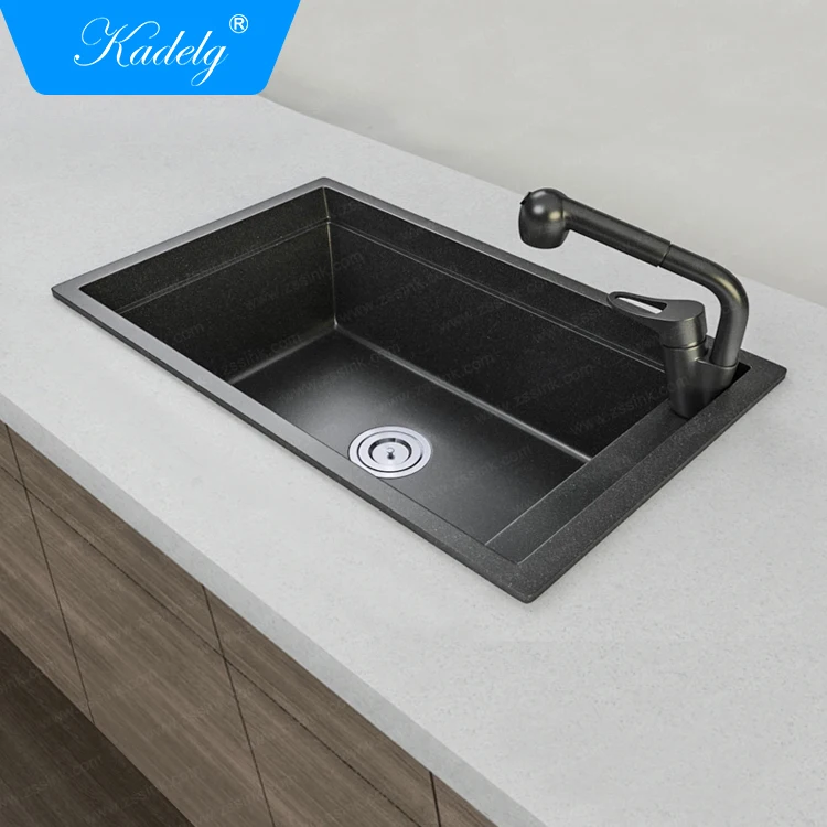 China Manufacturer Black Granite Kitchen Sink