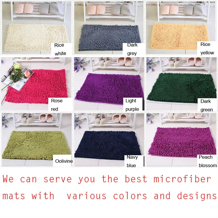 Rubber Washable Chenille Microfiber Bath Floor Mat Buy Microfiber