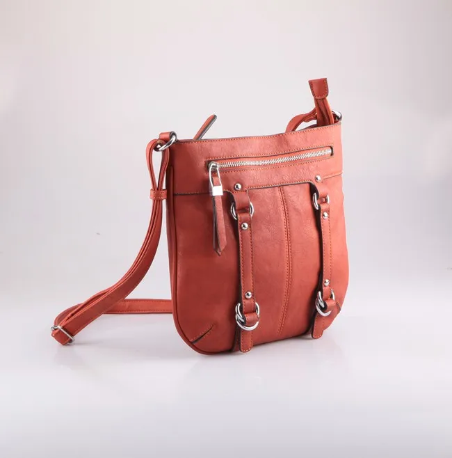 5326 Wholesale Burgundy PU Satchel bag Crossbody for Ladies