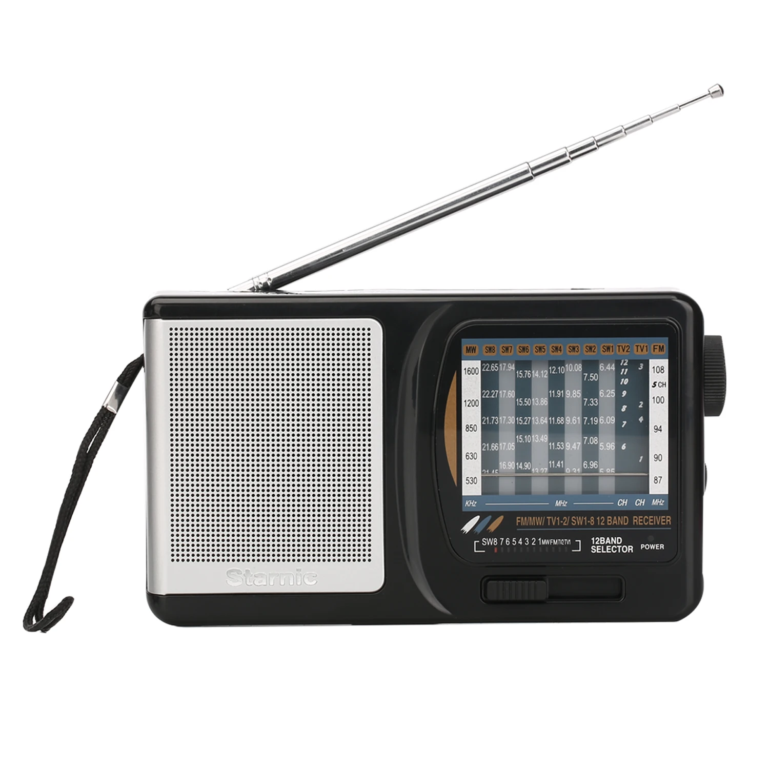 Cheap Portable Am Fm Sw Tv 12 Band Radio With Telescopic Metal Antenna -  Buy Portable Tv Radio,Tv Band Radio,Fm Mw Sw Band Radio Product on  