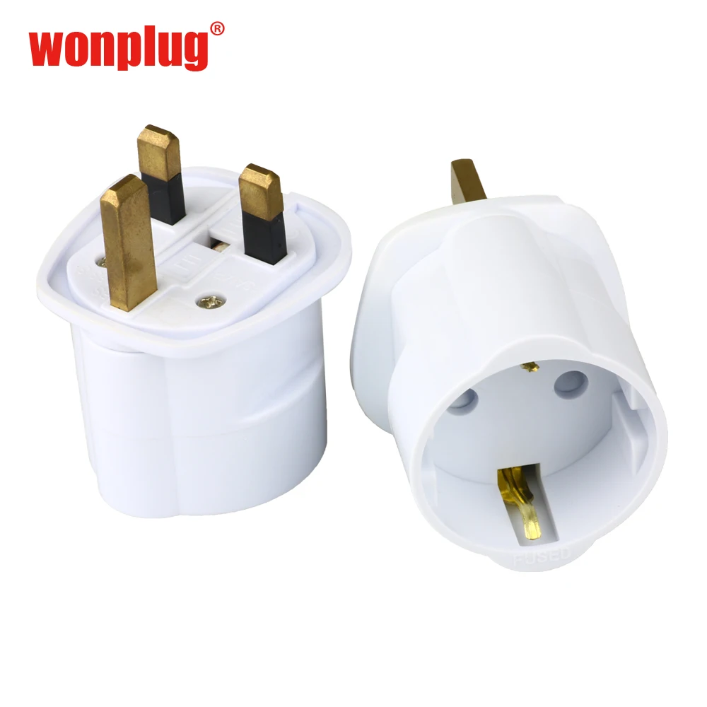 Wonplug High Quality Schuko Eu To Uk 3 Pin Universal Travel Adapter ...