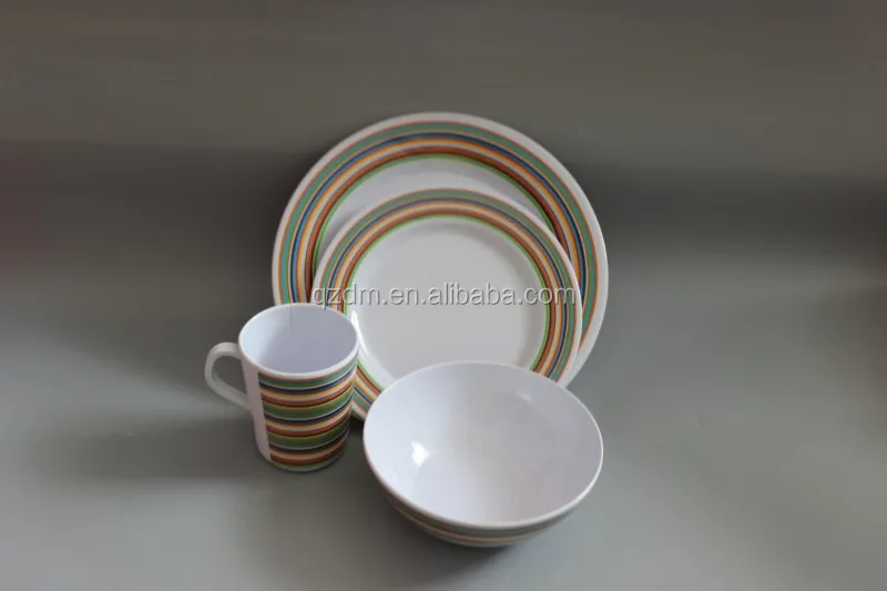 Set Of 4 Pieces Melamine Dinner Set Food Grade Can Pass LFGB