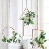 INS style hanging metal ring with flower for wedding decoration / wall decoration for home