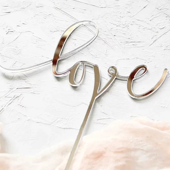 Oro Specchio Love Acrylic Cake Topper Love Letters Fidanzamento e Matrimonio Cake Topper 