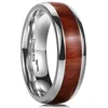 Custom Made Titanium Ring with Koa Wood Inlay and Comfort Fit Sleeve