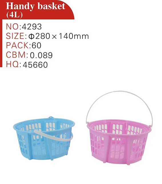 Shopping Baskets with Handles plastic hanging basket wholesale for Storage food